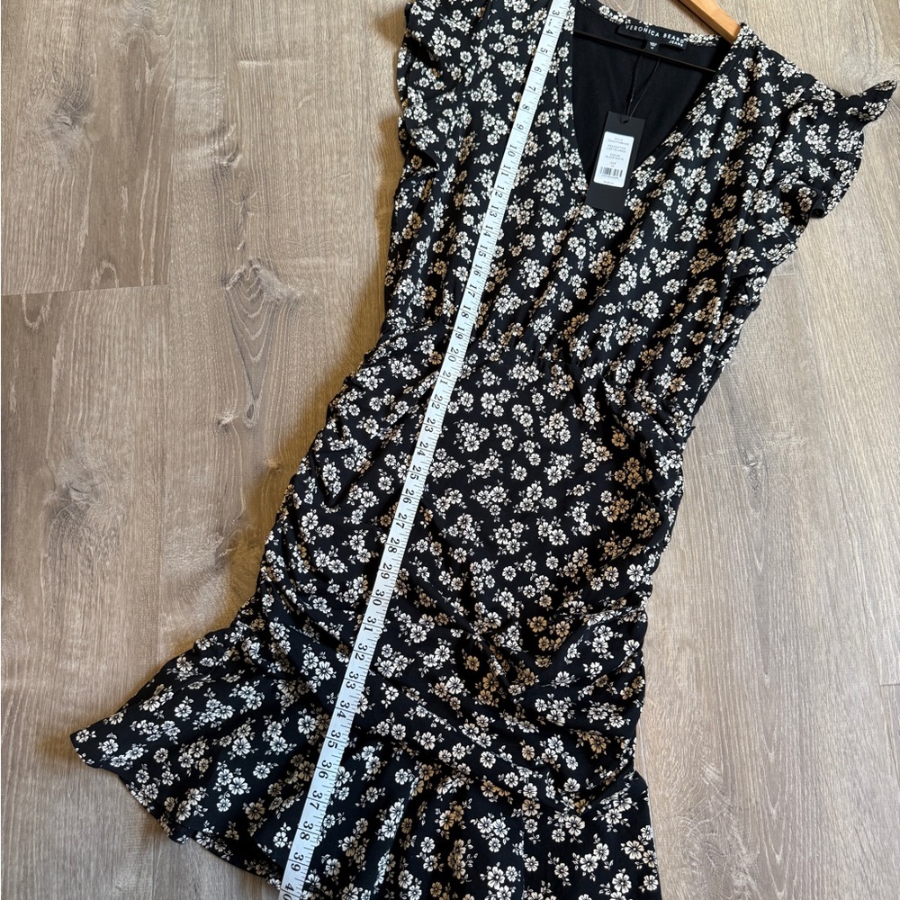 Veronica Beard Black Floral Dress-Size M-NWT - Picture 8 of 14